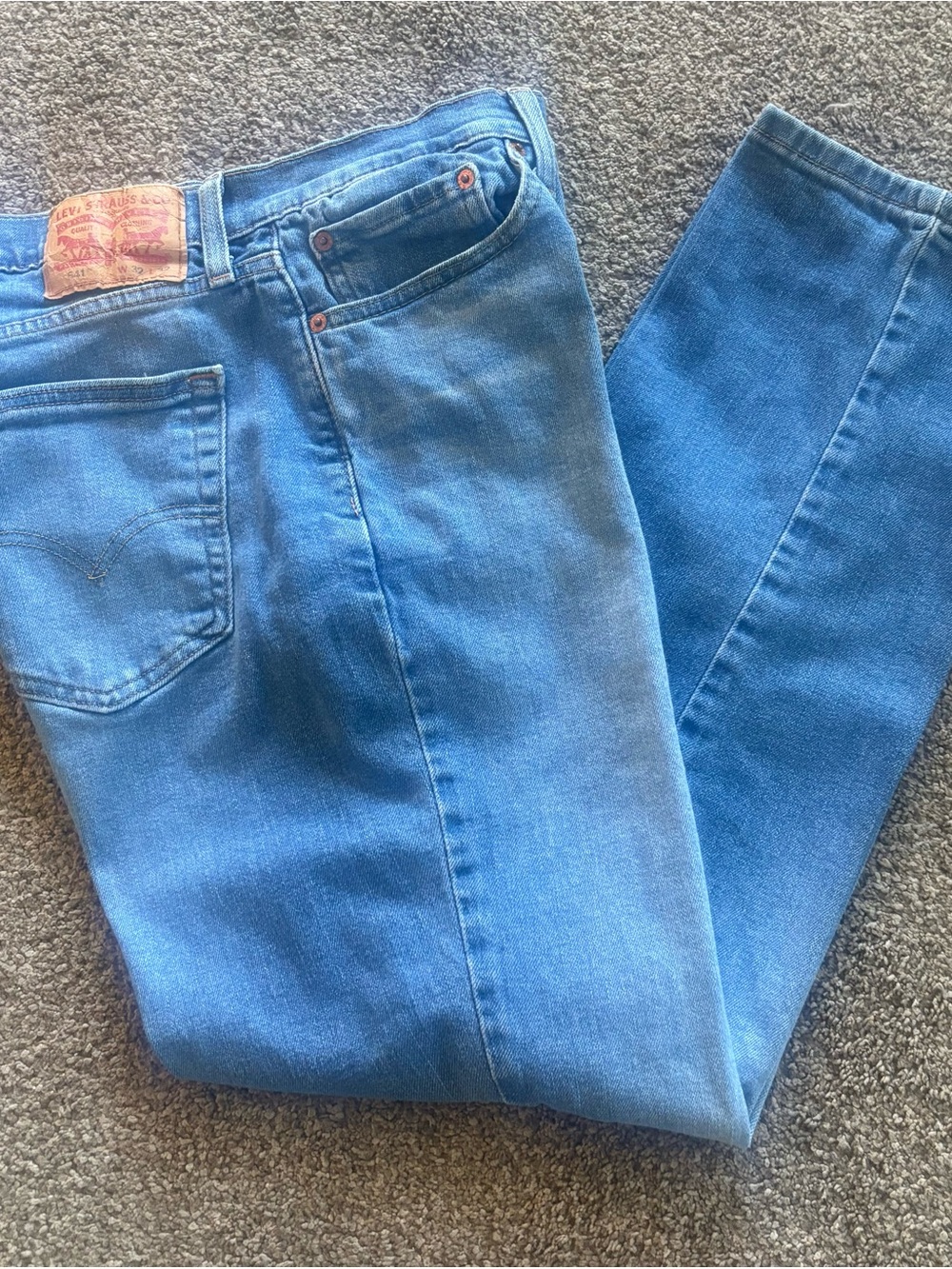 Levi's Medium Blue Denim Jeans with Tan Leather Patch